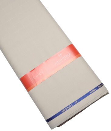 J.hampstead Men's Poly Viscose  Checks  Unstitched Suiting Fabric (Cream)