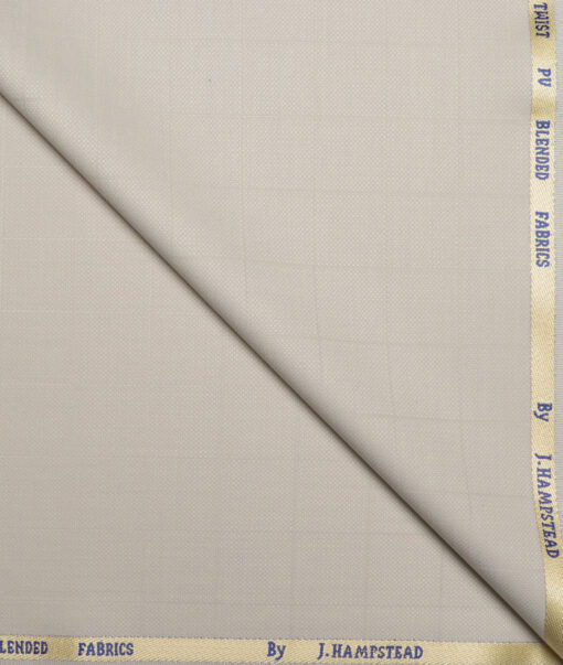 J.hampstead Men's Poly Viscose  Checks  Unstitched Suiting Fabric (Cream)