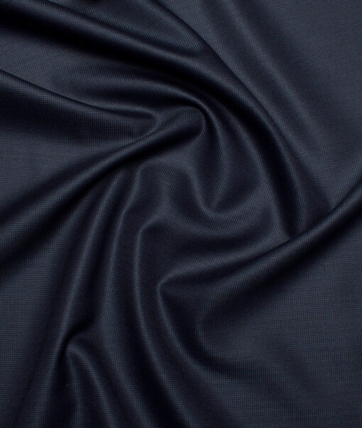 J.hampstead Men's Poly Viscose  Structured  Unstitched Suiting Fabric (Dark Blue)