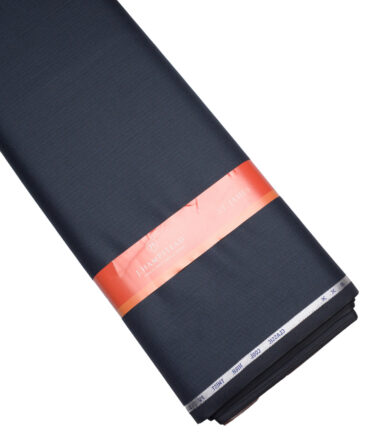 J.hampstead Men's Poly Viscose  Structured  Unstitched Suiting Fabric (Dark Blue)
