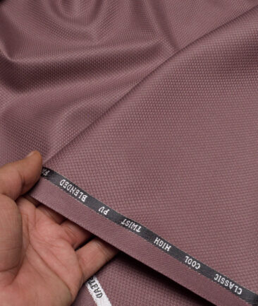 J.hampstead Men's Poly Viscose  Structured  Unstitched Stretchable Suiting Fabric (Turquoise Rose Pink)
