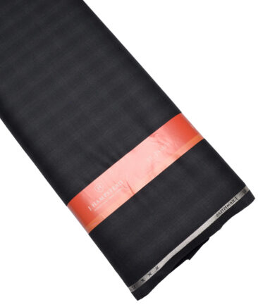 J.hampstead Men's Poly Viscose  Checks  Unstitched Stretchable Suiting Fabric (Blackish Grey)