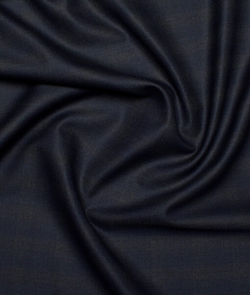 J.hampstead Men's Poly Viscose  Checks  Unstitched Suiting Fabric (Dark Blueish Grey)