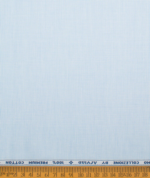 Arvind  Cotton Structured Shirting Fabric (Arctic Blue)