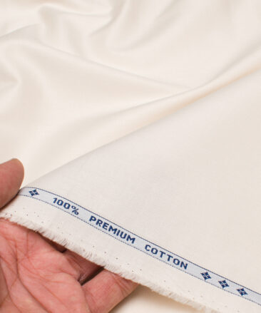 Arvind  Cotton Structured Shirting Fabric (Dairy Cream)