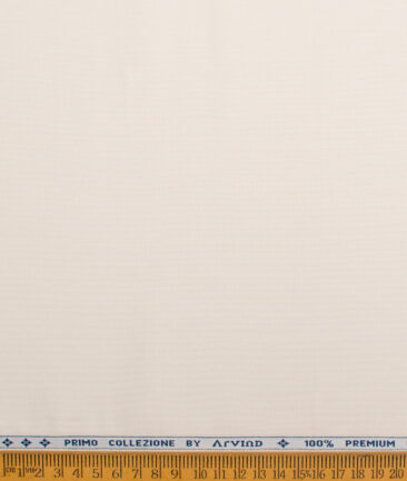 Arvind  Cotton Structured Shirting Fabric (Dairy Cream)