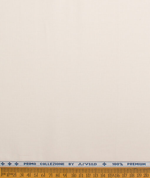 Arvind  Cotton Structured Shirting Fabric (Dairy Cream)