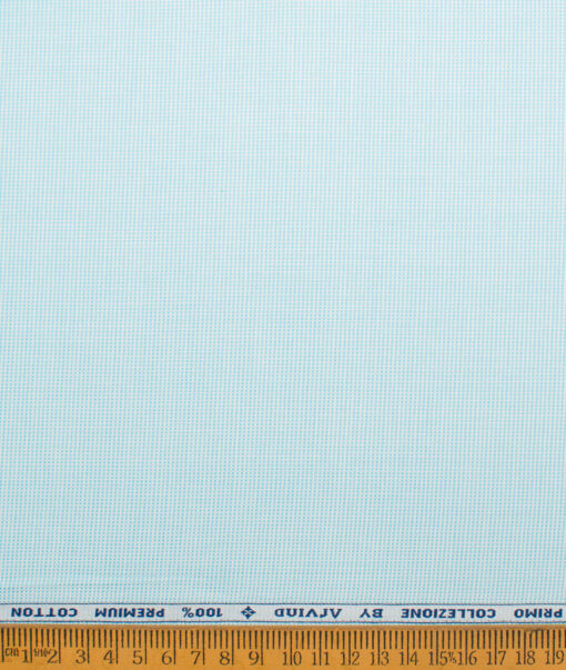 Arvind  Cotton Structured Shirting Fabric (Firozi Blue)