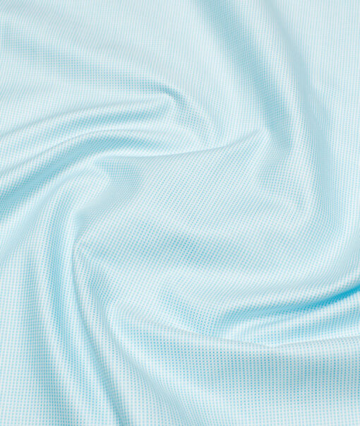 Arvind  Cotton Structured Shirting Fabric (Firozi Blue)