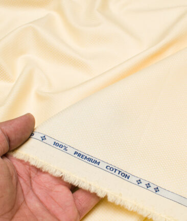 Arvind  Cotton Structured Shirting Fabric (Lemon Yellow)