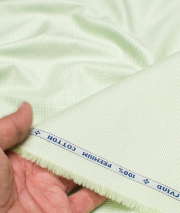 Arvind  Cotton Structured Shirting Fabric (Light Green)