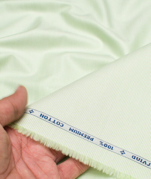 Arvind  Cotton Structured Shirting Fabric (Light Green)