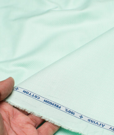 Arvind  Cotton Structured Shirting Fabric (Mint Green)