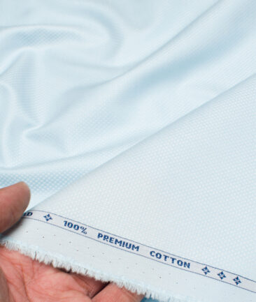 Arvind  Cotton Structured Shirting Fabric (Pale Skyblue)