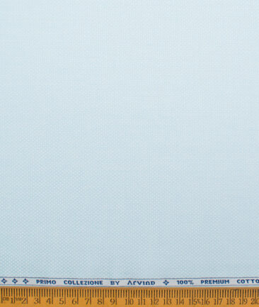 Arvind  Cotton Structured Shirting Fabric (Pale Skyblue)