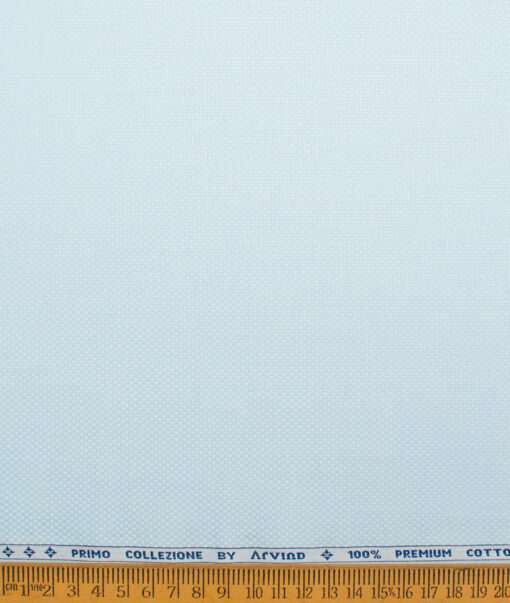 Arvind  Cotton Structured Shirting Fabric (Pale Skyblue)