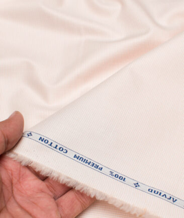 Arvind  Cotton Structured Shirting Fabric (Peach)