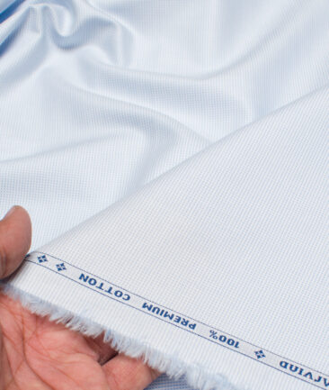 Arvind  Cotton Structured Shirting Fabric (Sky Blue)