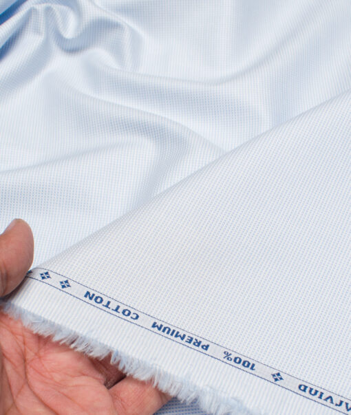 Arvind  Cotton Structured Shirting Fabric (Sky Blue)