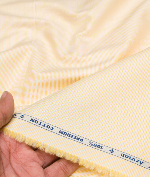 Arvind  Cotton Structured Shirting Fabric (Yellow)