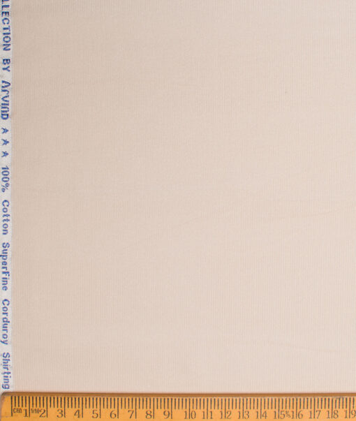 Arvind  Cotton Corduroy Striped  Shirting Fabric (Dairy Cream)