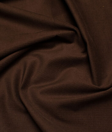 Arvind  Cotton Corduroy Striped  Shirting Fabric (Dark Chocolate Brown)