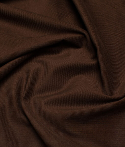 Arvind  Cotton Corduroy Striped  Shirting Fabric (Dark Chocolate Brown)