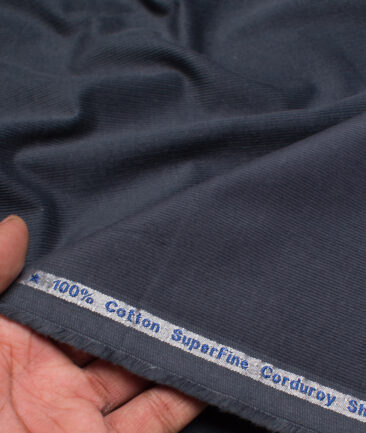 Arvind  Cotton Corduroy Striped  Shirting Fabric (Dark Grey)