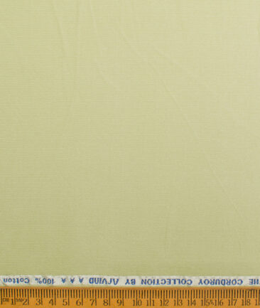 Arvind  Cotton Corduroy Striped  Shirting Fabric (Light Green)