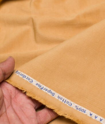 Arvind  Cotton Corduroy Striped  Shirting Fabric (Pale Orange)