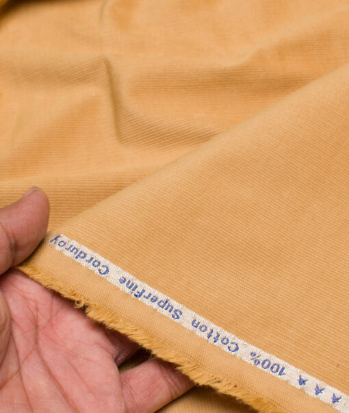 Arvind  Cotton Corduroy Striped  Shirting Fabric (Pale Orange)