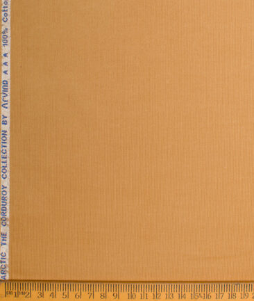 Arvind  Cotton Corduroy Striped  Shirting Fabric (Pale Orange)