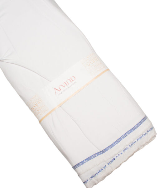 Arvind  Cotton Corduroy Striped  Shirting Fabric (White)