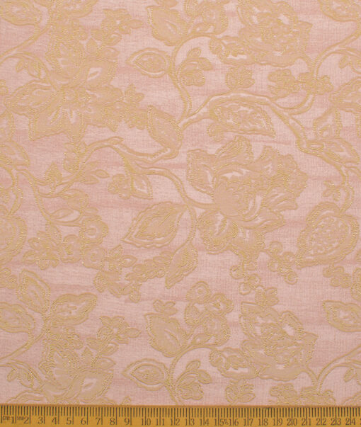Aspen  Terry Rayon  Self Design  Ethnic Suiting Fabric (Pink)
