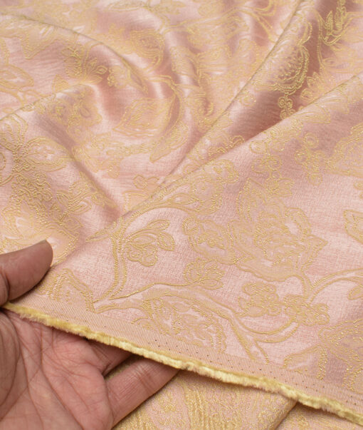 Aspen  Terry Rayon  Self Design  Ethnic Suiting Fabric (Pink)