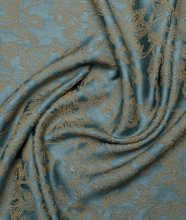 Aspen  Terry Rayon  Self Design  Ethnic Suiting Fabric (Teal Green)