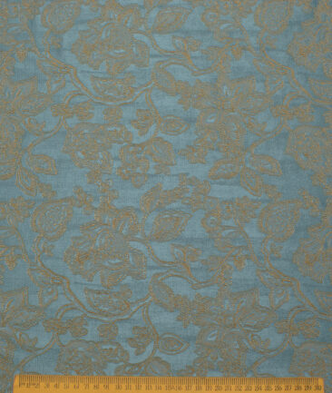 Aspen  Terry Rayon  Self Design  Ethnic Suiting Fabric (Teal Green)