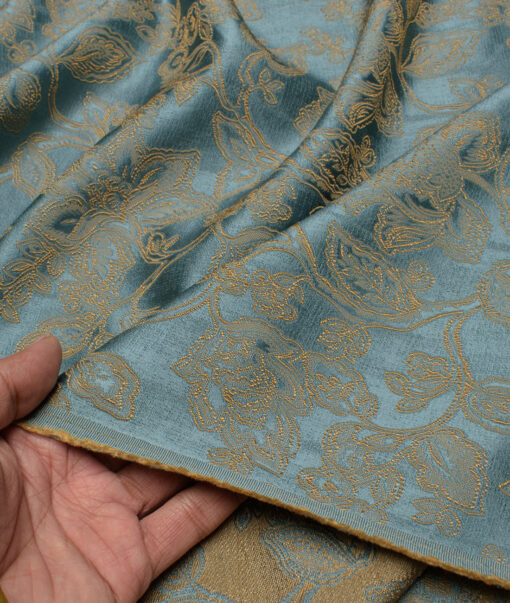 Aspen  Terry Rayon  Self Design  Ethnic Suiting Fabric (Teal Green)