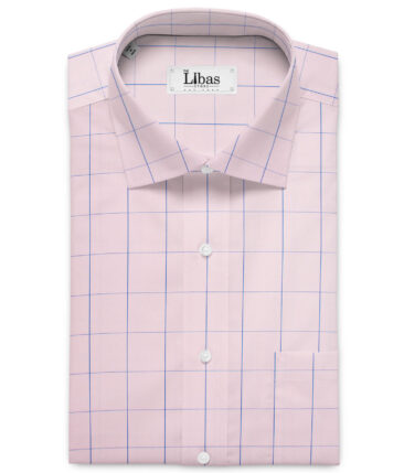 Birla Century 70's Giza Cotton Checks Shirting Fabric (Pink)