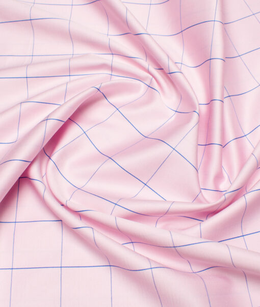 Birla Century 70's Giza Cotton Checks Shirting Fabric (Pink)