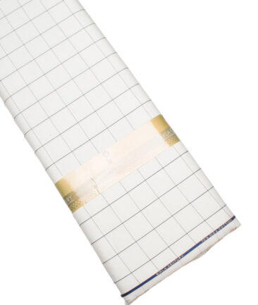Birla Century 70's Giza Cotton Checks Shirting Fabric (White)