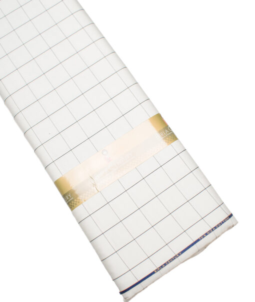 Birla Century 70's Giza Cotton Checks Shirting Fabric (White)