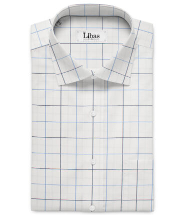 Birla Century  Cotton Checks Shirting Fabric (White)