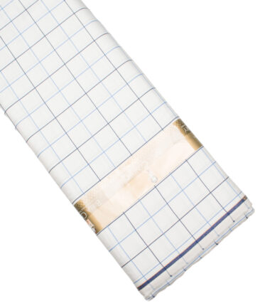 Birla Century  Cotton Checks Shirting Fabric (White)