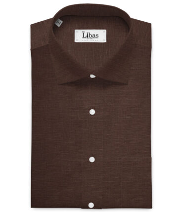 Burgoyne 60 LEA Irish Linen Solids Shirt or Kurta Fabric (Dark Brown)