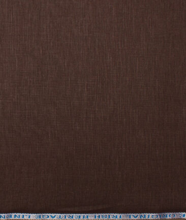 Burgoyne 60 LEA Irish Linen Solids Shirt or Kurta Fabric (Dark Brown)