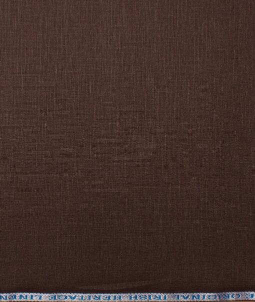 Burgoyne 60 LEA Irish Linen Solids Shirt or Kurta Fabric (Dark Brown)