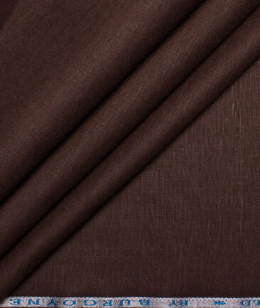 Burgoyne 60 LEA Irish Linen Solids Shirt or Kurta Fabric (Dark Brown)