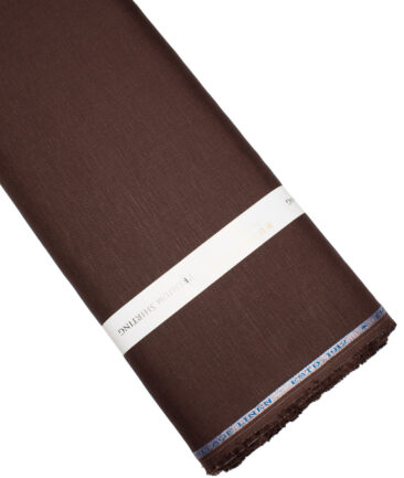 Burgoyne 60 LEA Irish Linen Solids Shirt or Kurta Fabric (Dark Brown)