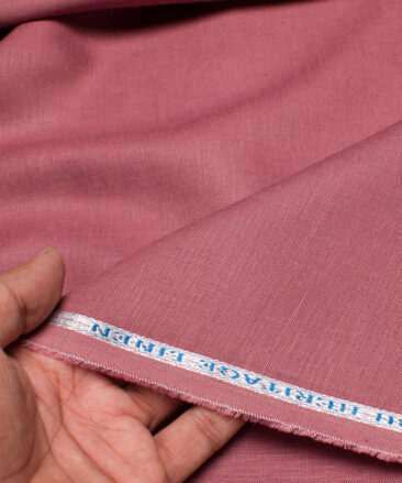 Burgoyne 60 LEA Irish Linen Solids Shirt or Kurta Fabric (Dusky Rose Pink)